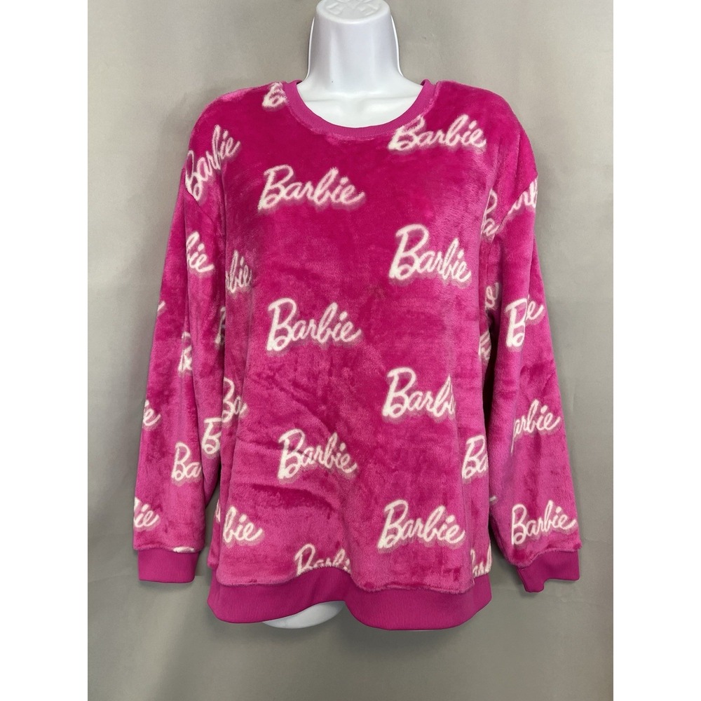 Barbie Women's Logo Fleece Sweatshirt size L Pink